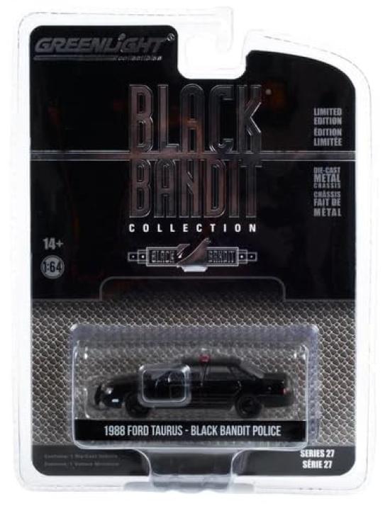 Greenlight Scale Ford Taurus Police Black Bandit Diecast Model Car Black Bandit Series Taurus 1/64 (Greenlight Police)