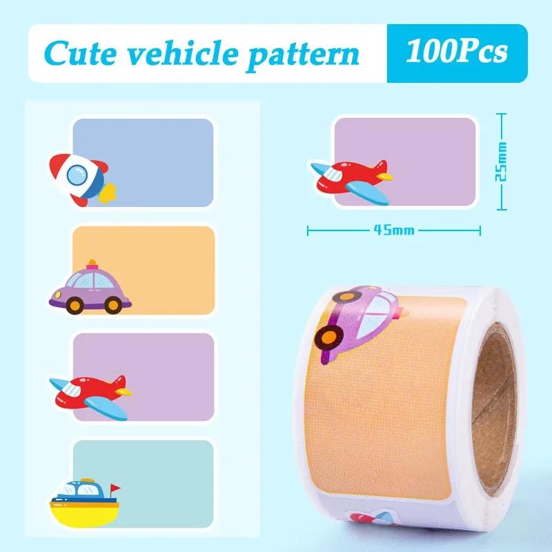 

School & Office Supplies Cartoon Sticker - Waterproof, Tear Resistant, For Name Marking, Book Classification & Signature