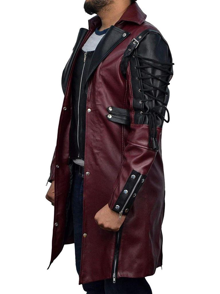 Herren Lederjacke Mittellang - Herbst/Winter Gothic Punk Mittelalterliches Kostüm