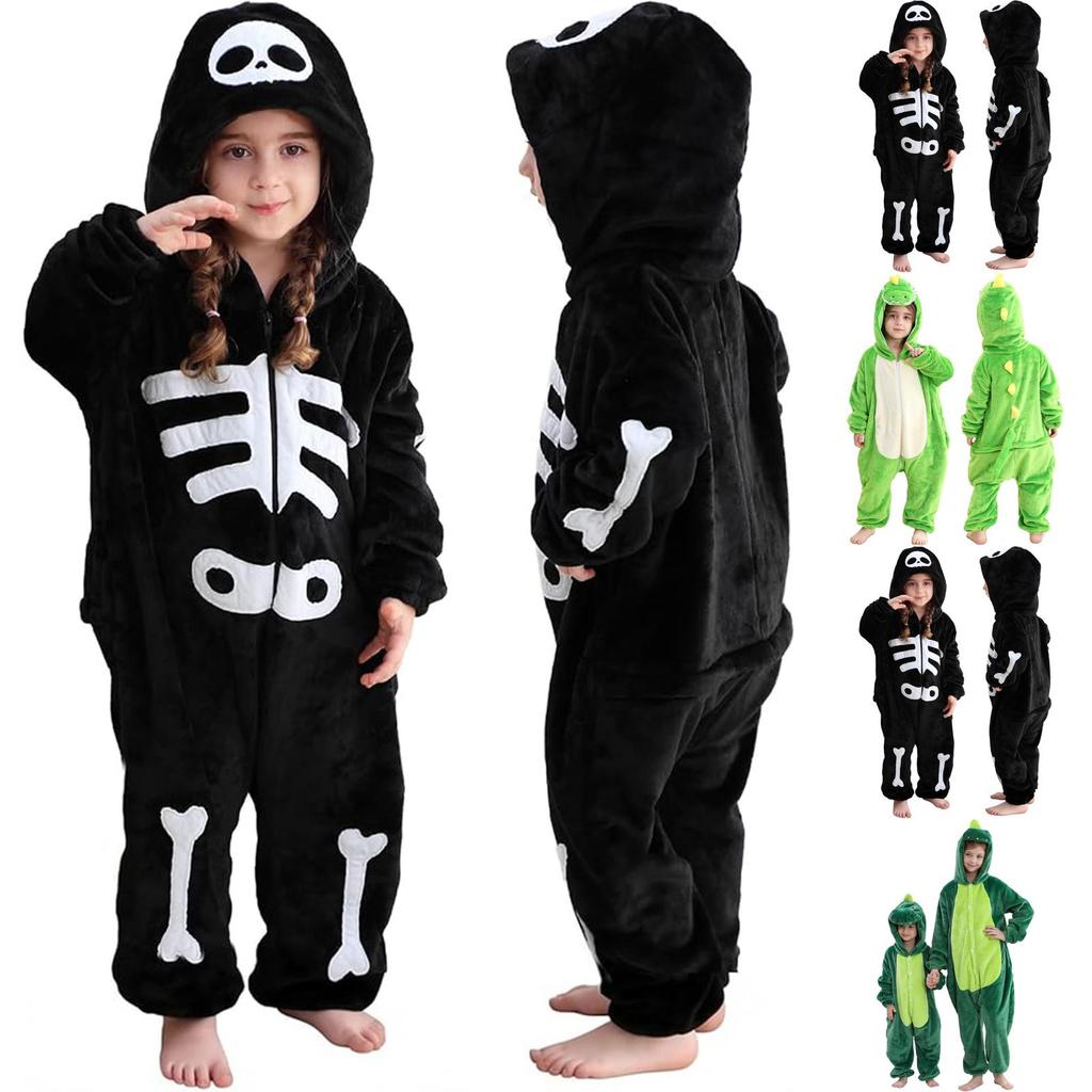 Kleinkind Kinder Flanell Tierkostüm Warmer Schlafanzug Overall für Jungen Mädchen
