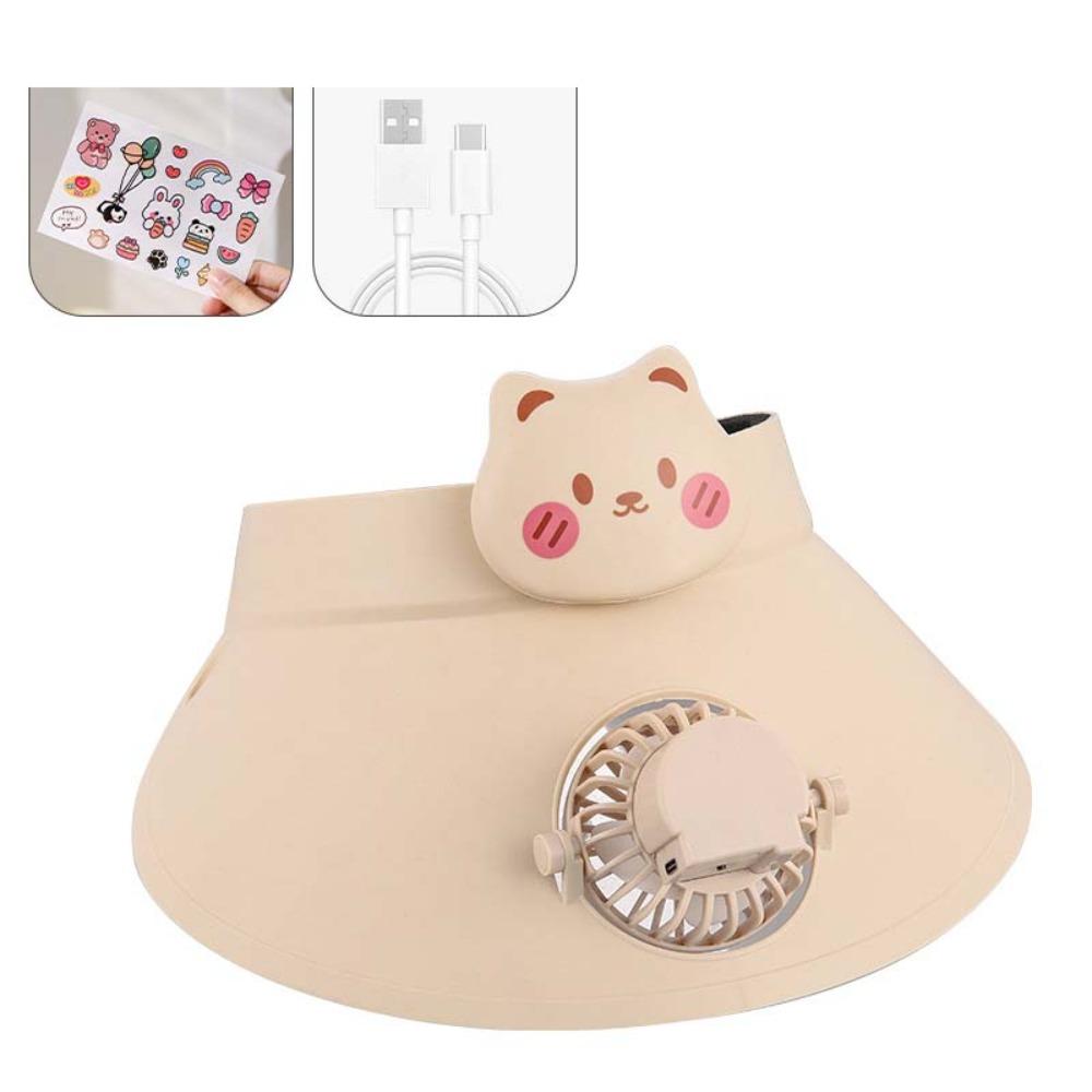 Strong Wind Summer Fan Sunhat Breathable Fishing Hat Sun Visor Hat  Sun Protection Style B