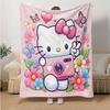 1pc Butterflies & Hello Kitty Cartoon Blanket, Soft Throw for Home Decor, Gift Idea, Living Room, Travel, Camping, Car Blankets, Beach, Office Naps, S