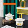 Ceramic Candle Heated Mini Stew Pot with Gold Rim