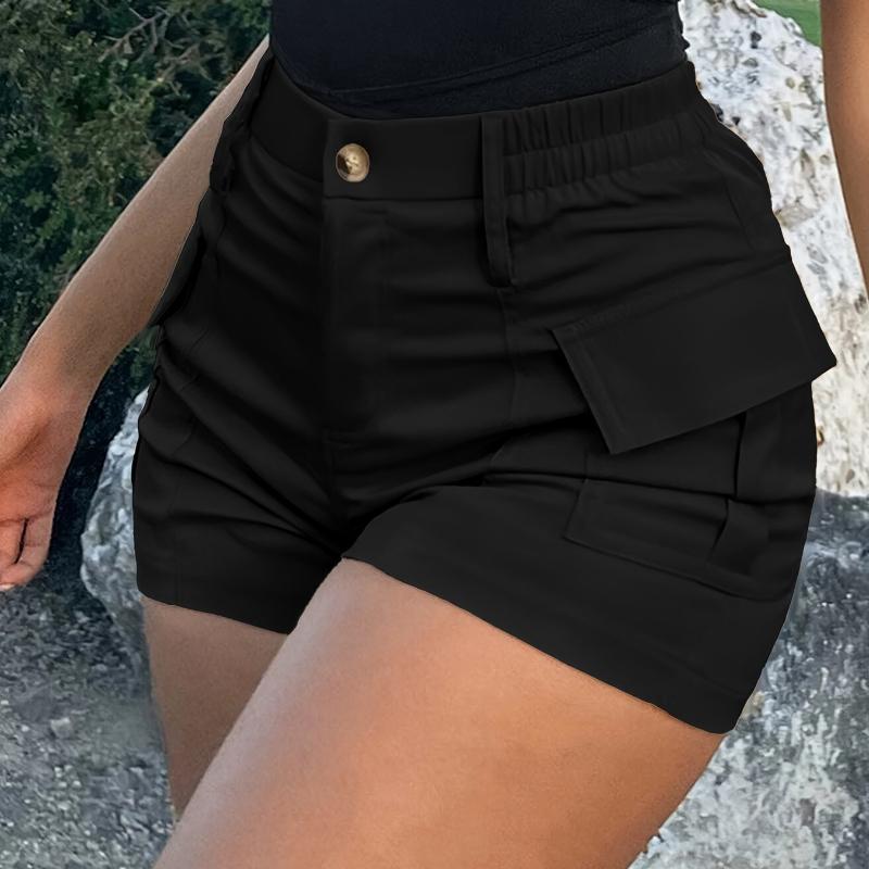 Letní ležérní dámské kraťasy s vysokým pasem a knoflíky, Street Tooling, s kapsami