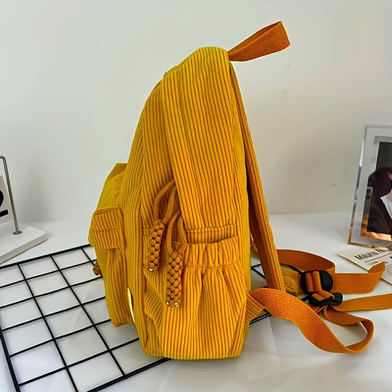 Mochilas Femininas de Veludo Cotelê Japonês Vários Bolsos Mochila de Viagem Mochila Escolar da Moda Volta às Aulas