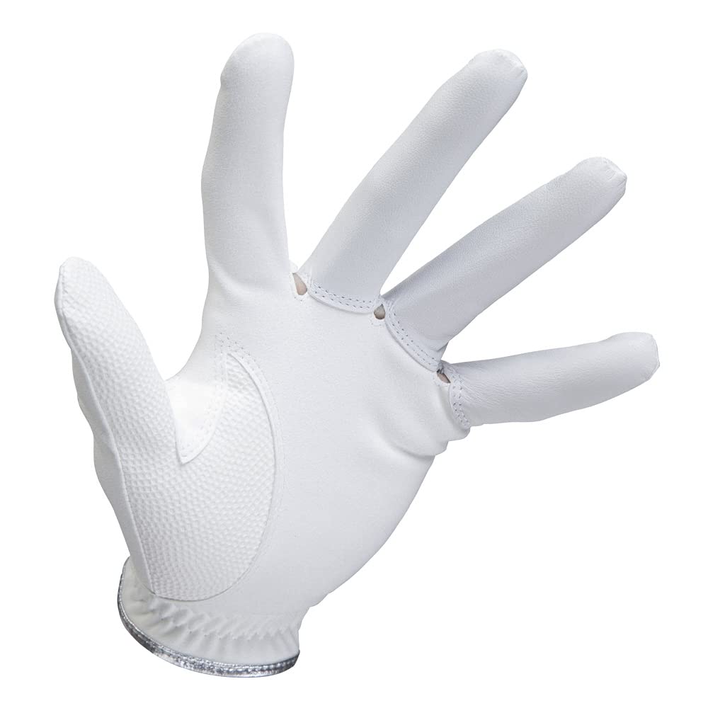MIZUNO Mizuno Musou Golf Synthetic Leather and Synthetic Leather 5MJML151 Men's Gloves, Left-Handed, Palm Sheepskin, Back (Suede), White, 22cm,