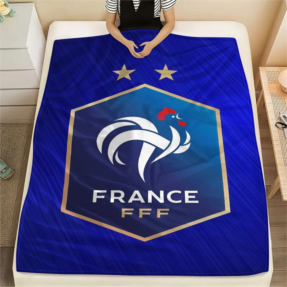 1PC France National Football Team Patterned Flannel Blanket Suitable For All Seasons for Home Decor Warmth and Comfort Gifts Holiday Present