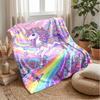 Fantasy Unicorn Rainbow Theme Blanket Lightweight Warm Flannel Blanket Decorative Throw Blanket for Home Decoration