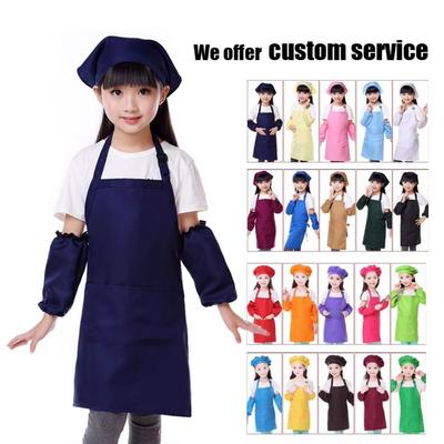 Polyester Children Painting Apron Easy Clean Kitchen Apron Sleeveless Apron  for 6-8 Years Old