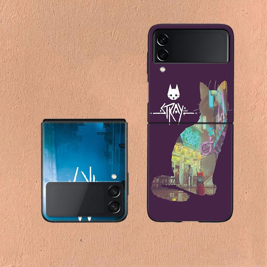 Game S-Stray Cat Phone Case For Samsung Z Flip 6 7 5G Galaxy Z Flip 5 4 3 5G Cases Shockproof Hard Cover TPU