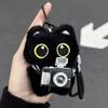 Black Cute Cat Keychain Plush Cartoon Kitten Doll Pendant Backpack Hanging Ornaments Car Keyring Birthday Gift