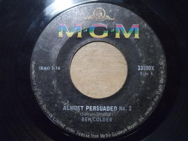 

7inch Record BEN COLDER - Almost Persuaded #2 / Packets Of Pe 13590X MGM 1966 Canada Country/Folk Used