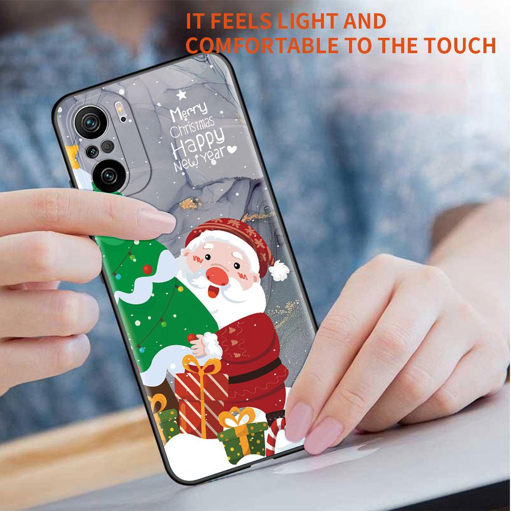 Marble Cute Santa Snowman Case For Xiaomi Redmi Note 11 10 9 Pro K40 10S 9S 9A 9C Phone Cover 9T 8 8T 7 11T Silicone Shell