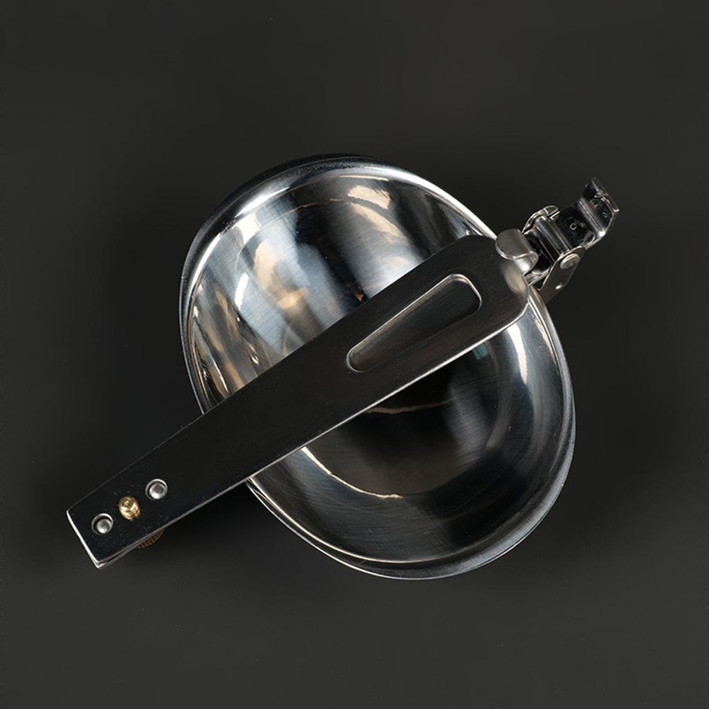 Serving Ladle Spoon, Large Stainless Steel Camp Ladle Soup Spoon Soup Ladle with Foldable Handle for Sauce Soup Cooking