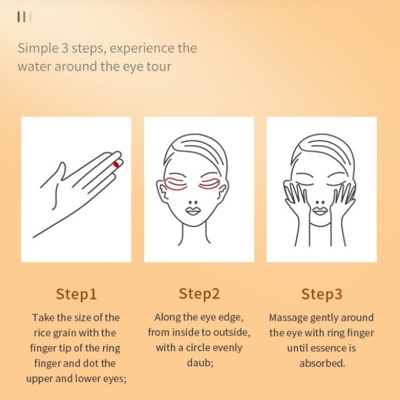 Sadoer 20G Crème Contour des Yeux Vitamine C Raffermissante Hydratante Éclaircissante Anti-Cernes Poches sous les Yeux Anti-Gonflement Yeux Beauté Soins de la Peau