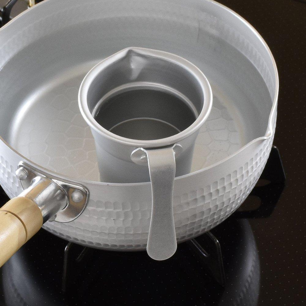 Wahei Freiz Tiroli Warmer for Warmed Sake, 2-Go Capacity, Aluminum, Made in Japan, Silver, G-0102