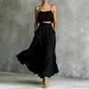 Women's Camisole Top and Pleated Maxi Skirt Two Piece Set High Waist Summer Vacation Outfit