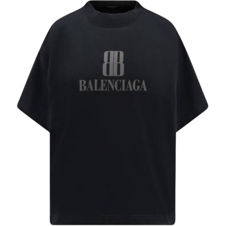 Balenciaga Logo Printed Crewneck T Shirt