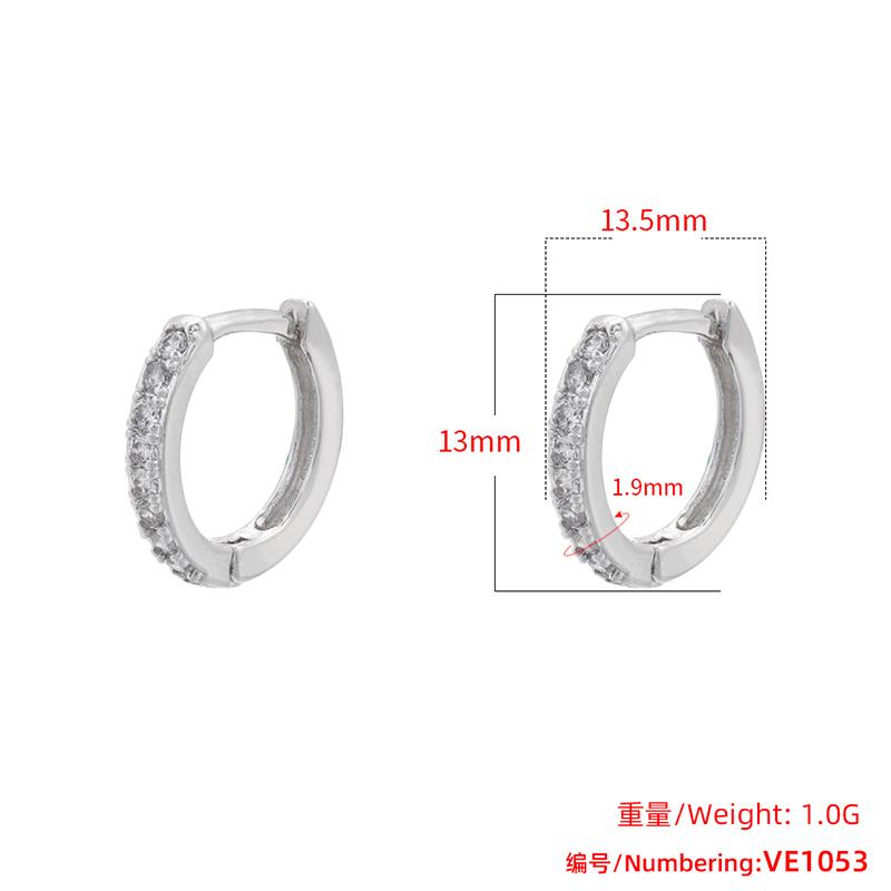 ZHUKOU Classic small hoop earring Cubic zirconia handmade DIY earring clasp hooks Jewelry materials accessories VE1051