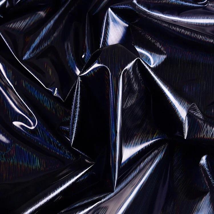 100x150cm Pu Leather Chameleon Waterproof Down Coat Fabric Glossy Symphony Gradient for Leather Jacket Fabric Materials