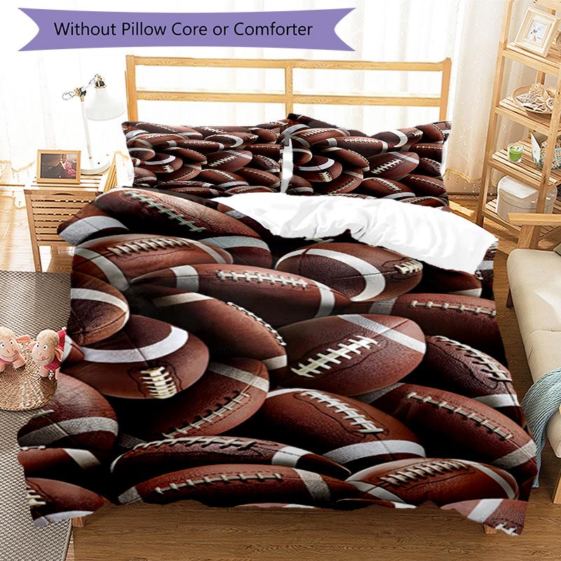 3pcs American Football Bedding Set Duvet Cover Closure Includes 1 Duvet Cover & 2 Pillowcases, Soft and Comfortable for All Seasons.
