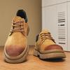 Męskie Skórzane Buty Casual Nowe Retro Gruba Podeszwa Odporne na Ścieranie Wygodne Sznurowane Płaskie Sneakersy Outdoorowe Męskie Buty do Chodzenia