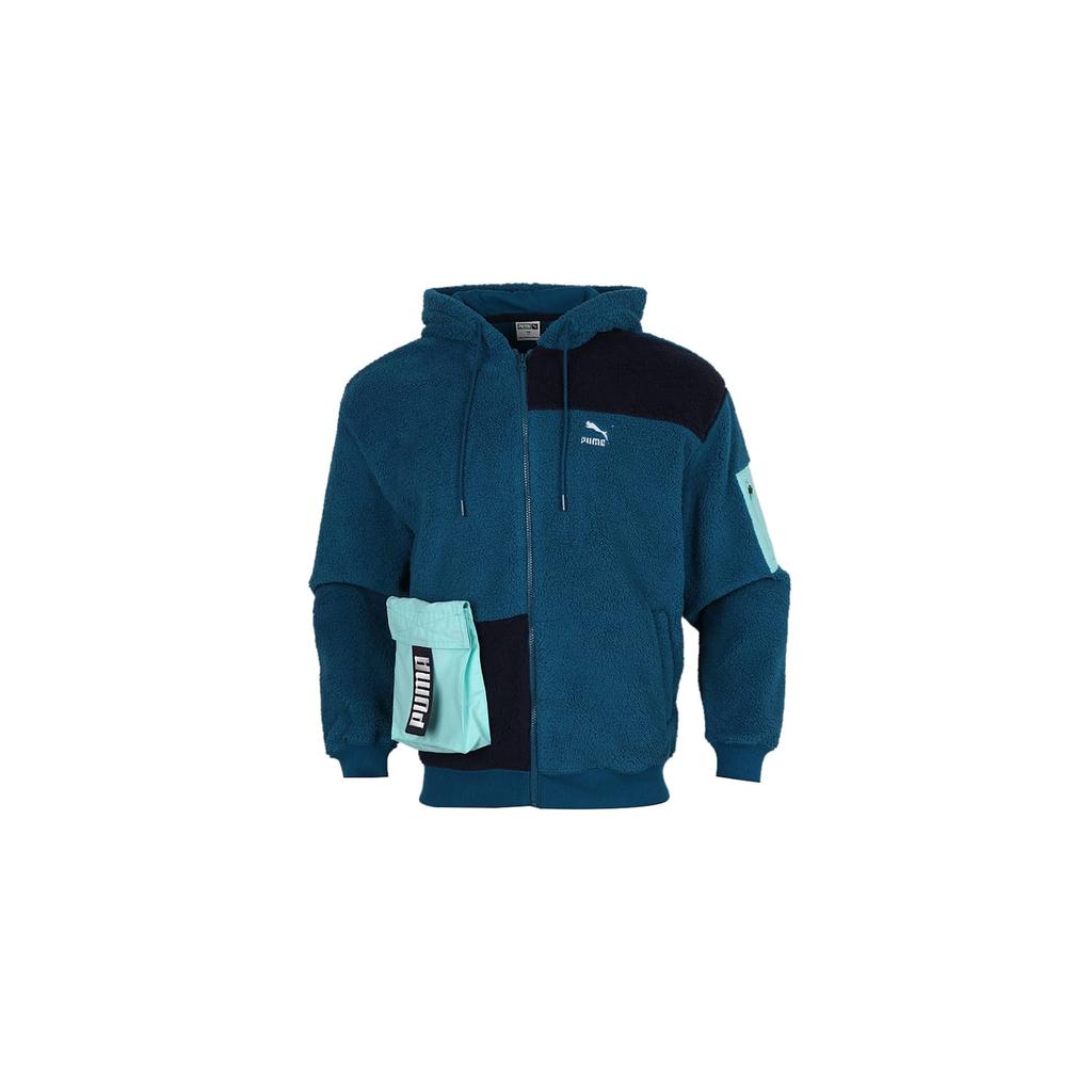 Puma Retro Block Sherpa Coat Men's Digital Blue Color 530711-36