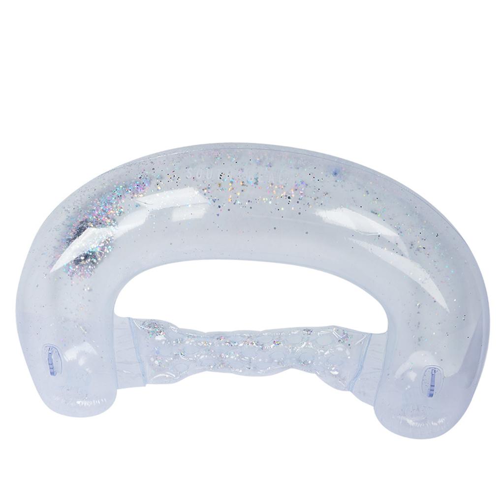 Durable Inflatable Pool Float Cushion Bed Mattresses Summer Water Toy with Silver Paillette