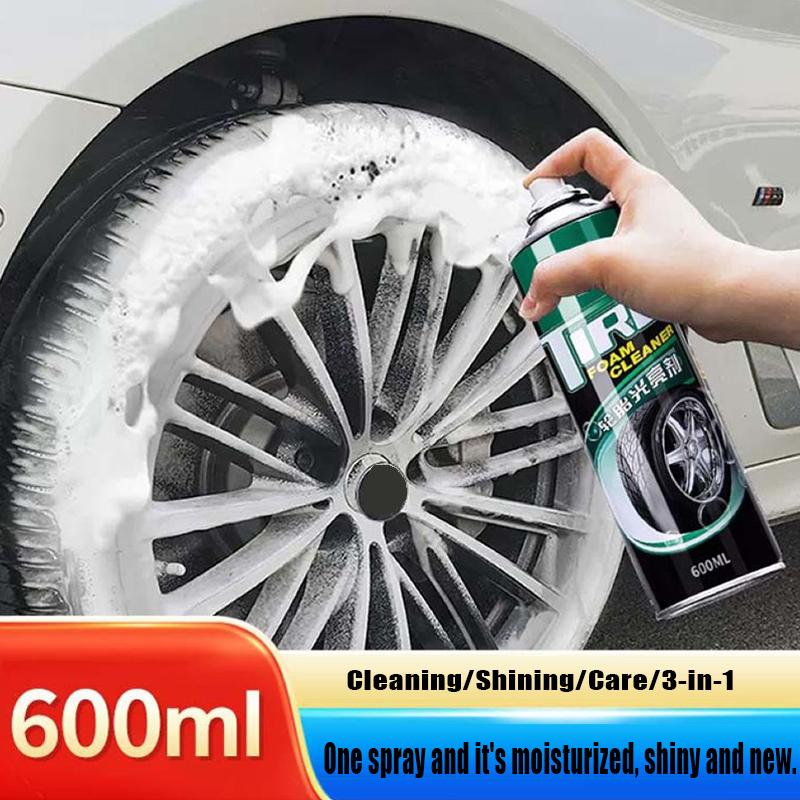 Tire Foam Bright Cleaner Black Tire Wax Lotion High Gloss Spray Cleaner Moisturizing Tire Polish Waterproof