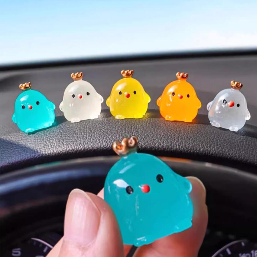 6PCS Driving Assistance Signs Luminous Chicken Safety Points Inside The Car ,Car Point Marking, Car Center Console Decoration
