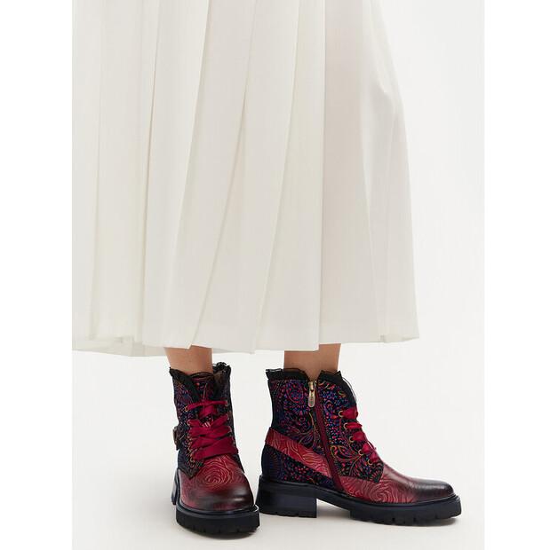 Laura Vita Kouleo 47 Burgundy Ankle Boots
