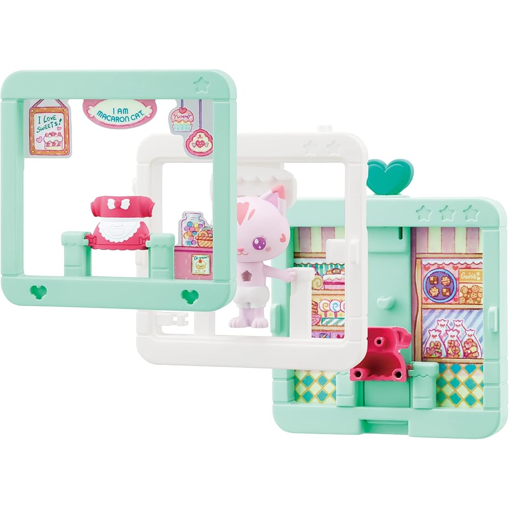 MegaHouse Snap Friends Twin Cat Candy Shop and Creamy Cafe Playset