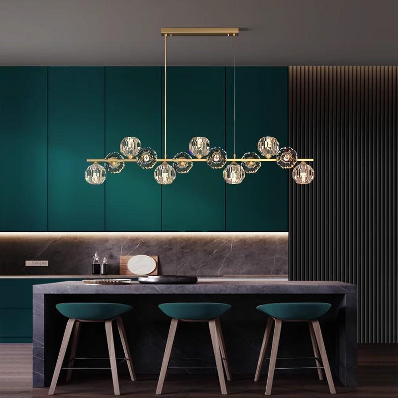 Nordic Luxury All-Copper Crystal Chandelier for Dining and Bar