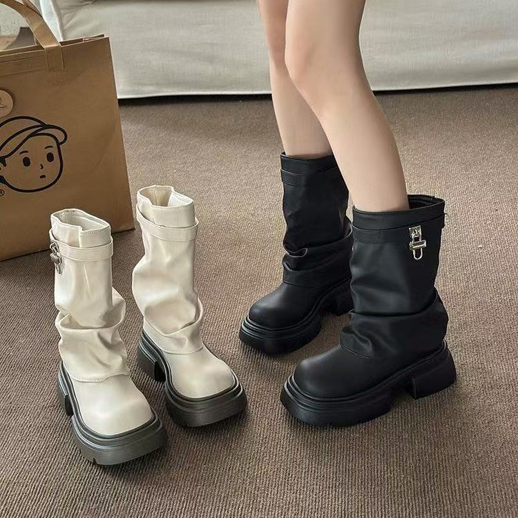 Autumn new short boots, trimmed legs, new boots, casual retro thick-soled trousers, and boots to wear.