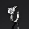 Women's Starlight Queen Ring: Eight-Heart Eight-Arrow Design, 2-Carat Diamond, Light Luxury Six-Claw Adjustable Proposal Ring