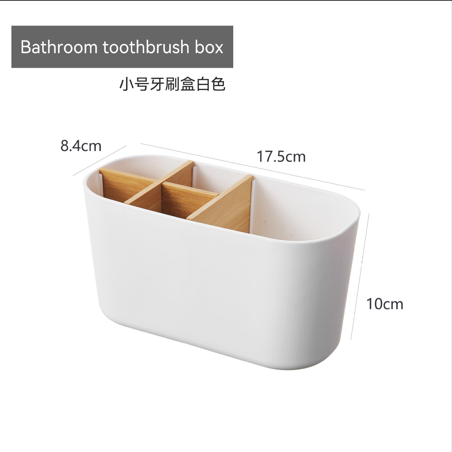 

Toothbrush Holder For Electric Brushes Bathroom Counter Organizer With 5 Slots Bamboo For Electric Toothbrushes and Toothpaste белый