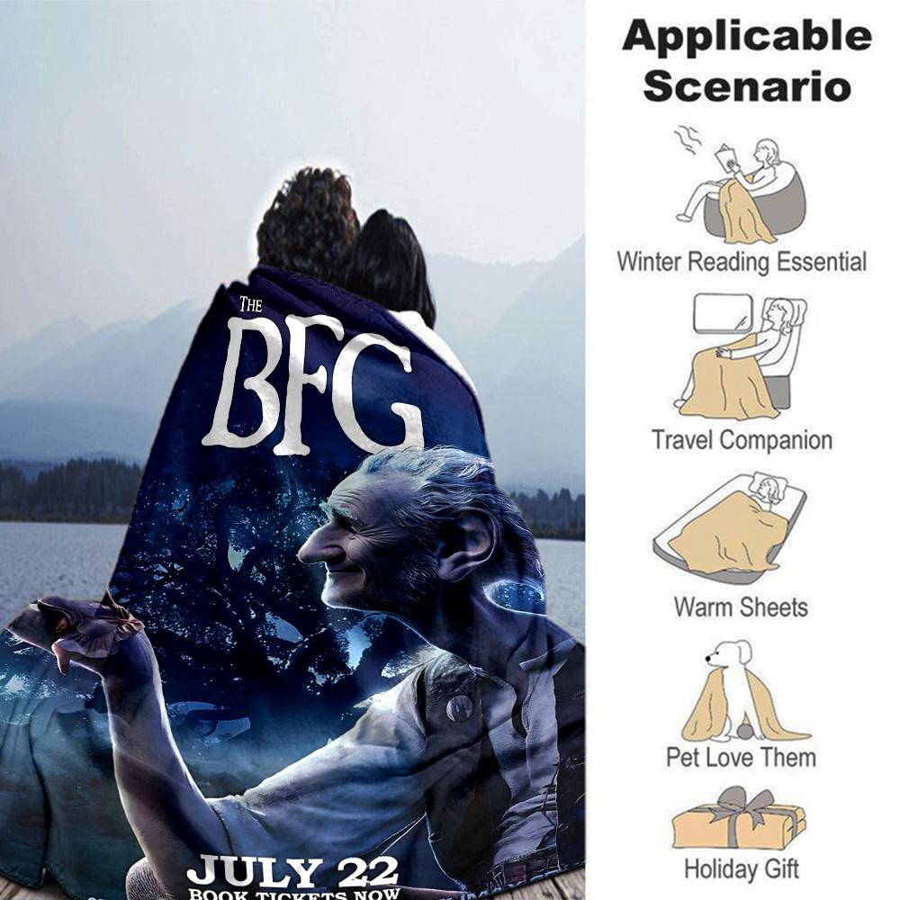 Big Friendly Giant Flannel Blanket Super Soft Warm Cozy Blanket for Sofa Bed Office Travel All‑Season Home Decor Gift