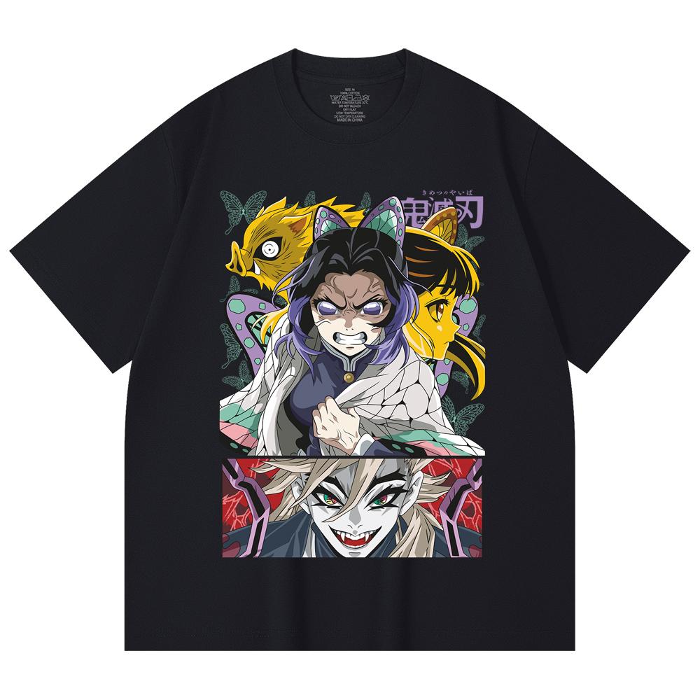 230 Gsm 100% Cotton Demon Slayer V119 Shinobu Print Unisex Heavy Cotton T Shirt
