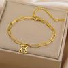 Cute Love Bear Pendant Women's Bracelet Stainless Steel Fashion Simple Romantic Heart Pendant Valentine's Day Jewelry Gift