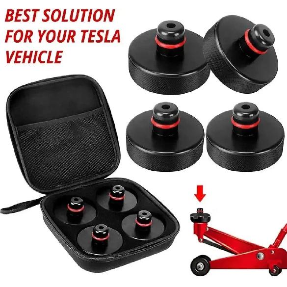 For Tesla Silicone Jack Lift Pad Point Adapter For Model 3 Model Y Model S Model X With Storage Bag-4 Pack Vehicle Repair Tools