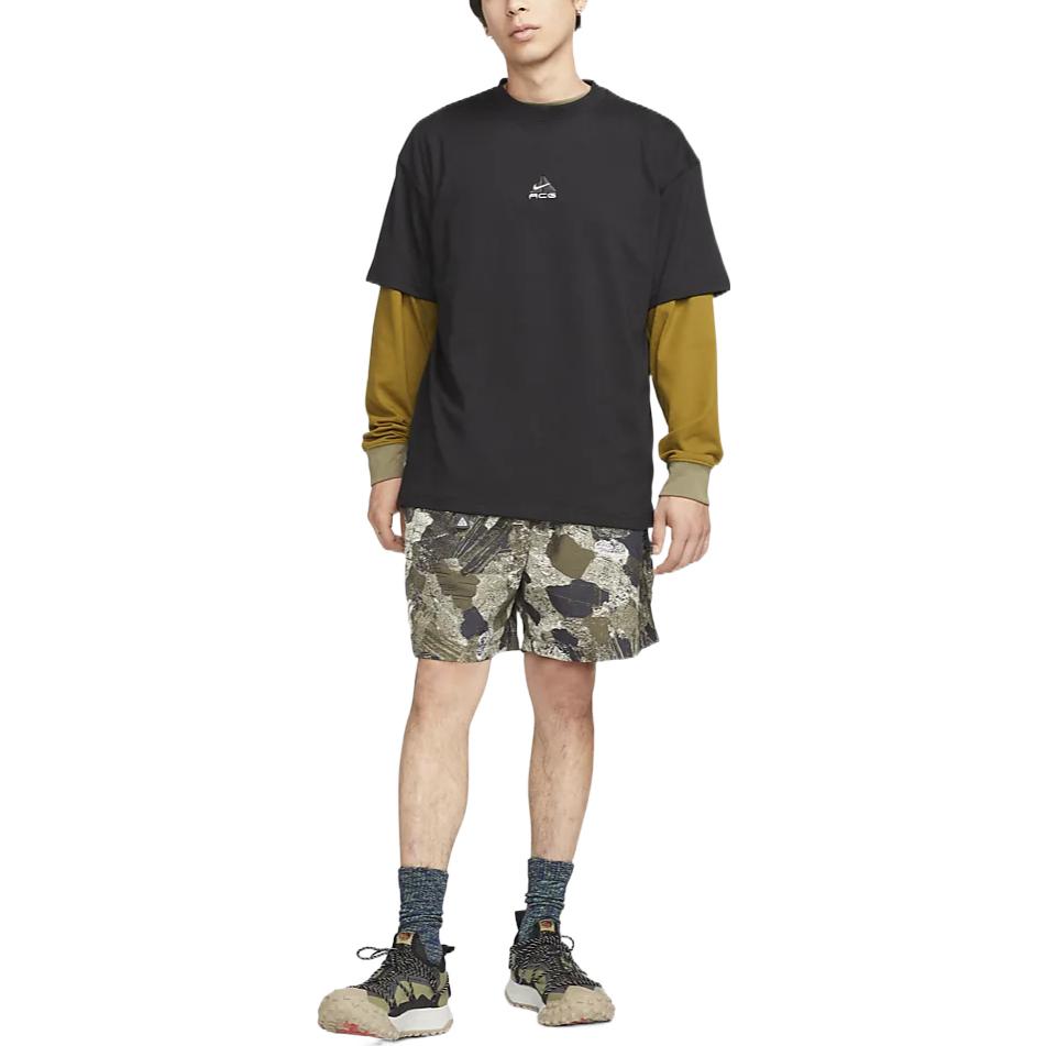 Nike ACG Logo Embroidered Loose-Fit Crew Neck Short Sleeve T-Shirt Men Tops Black DQ1815-011