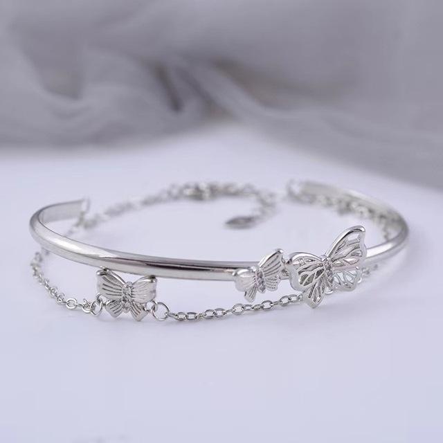 

ANENJERY двухслойный браслет-бабочка и браслеты для женщин, модные милые ювелирные изделия для рук, оптовая продажа, аксессуары, подарок