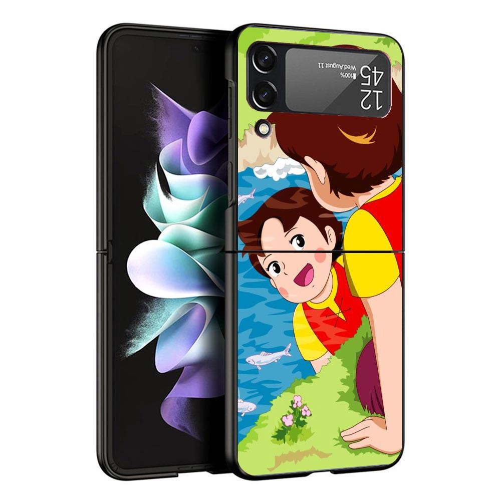 Heidi Cute Cartoon Black Phone Case For Samsung ZFlip7 ZFlip6 ZFlip5 ZFlip4 ZFlip3 5G Hard Protective Galaxy Z Flip 3 4 5 6 7