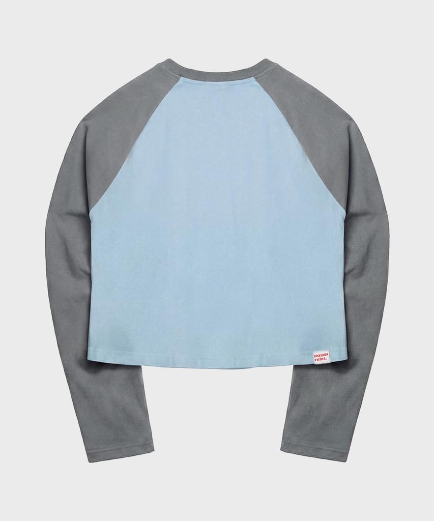 Maseumaluljeueopaeleol Typo Raglan Long Sleeve_Sky Blue