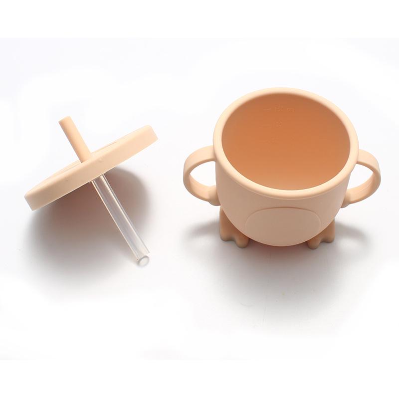 

Силиконовая соломинка и чашка для перекуса Penguin для младенцев - обучающая чашка 2 в 1 для малышей