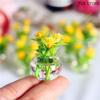 1Pcs 1:12 Dollhouse Miniature Resin Green Potted For Home Decor Simulation Potted Plants