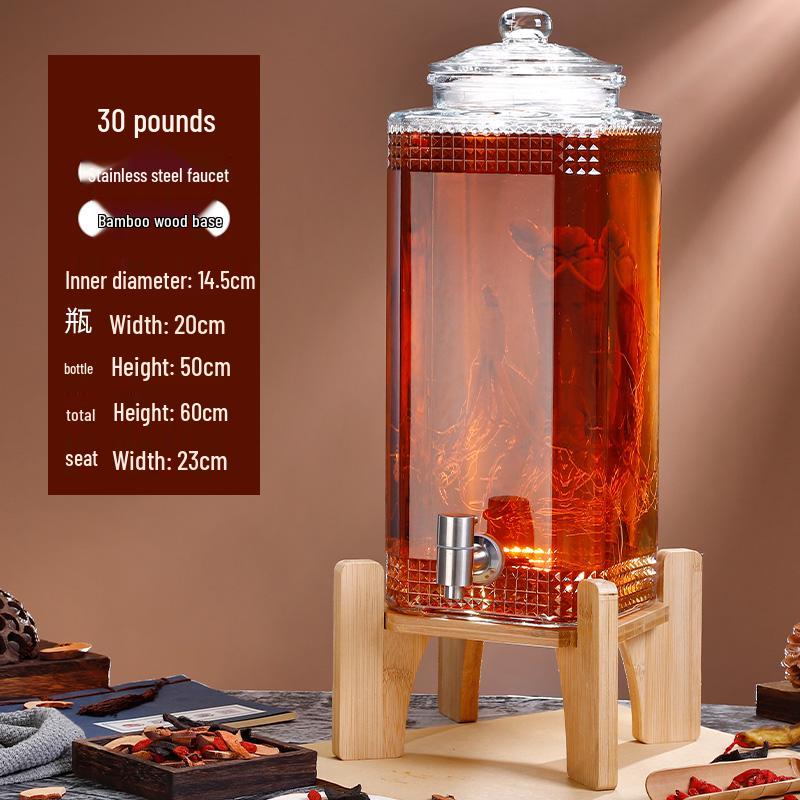 Sealed Sparkling Wine Bottle with Faucet - Household Ginseng Wine Jar & Baijiu Container