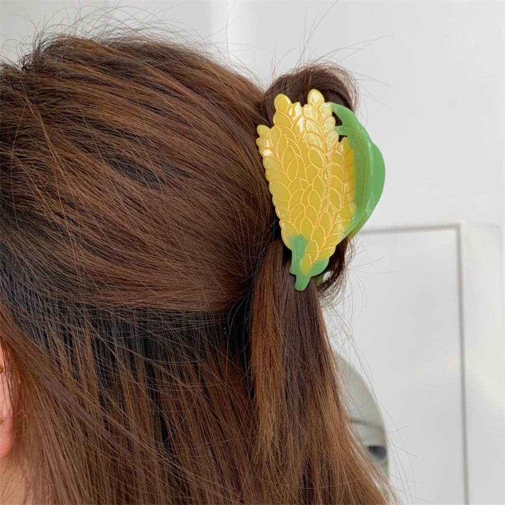 Korean Style Acetic Acid Hair Claw Waterproof Acrylic Hair Accessories Fruit Shark Clip Spring