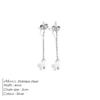 EMANCO Freshwater Pearl Earrings Stainless Steel Women's Jewelry Chain Drop Pierced Earrings Pearl Jewelry Set Gift Wholesale