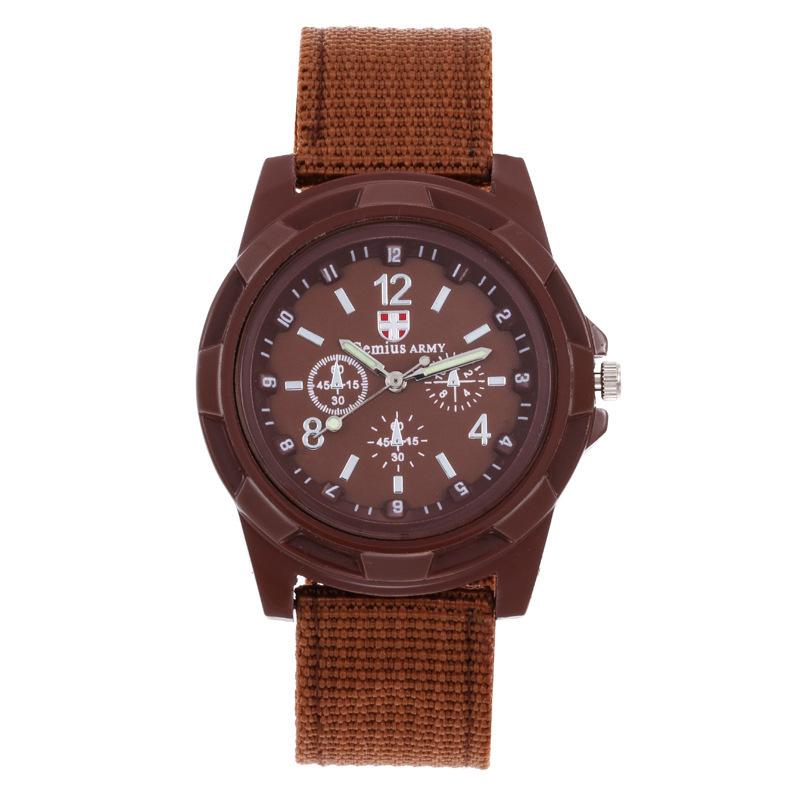 Gemius Army Sports Watch Woven Strap Stainless Steel Buckle Daily Use Man Gift